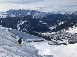 skier overlooking Verbier